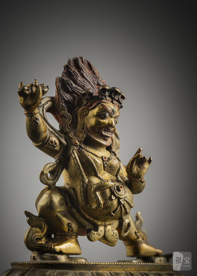 A PART-GILT BRONZE FIGURE OF VAJRAPANI - 图3